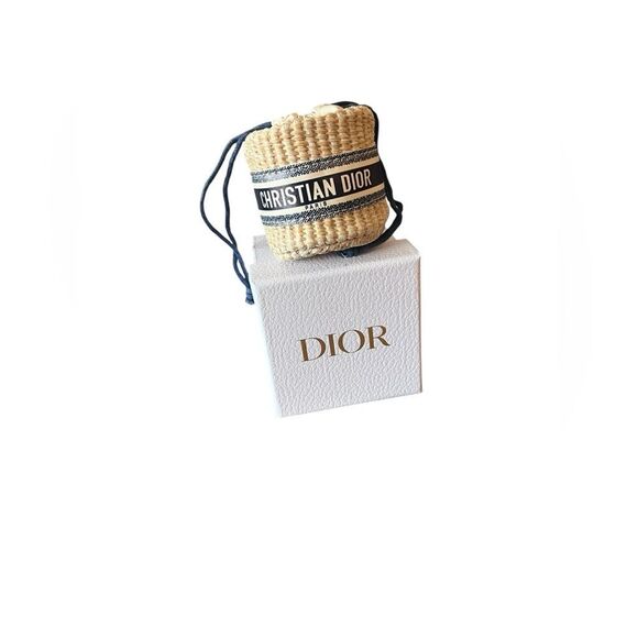 CHRISTIAN DIOR Novelty Straw Pouch Mini Bag - Picture 1 of 8
